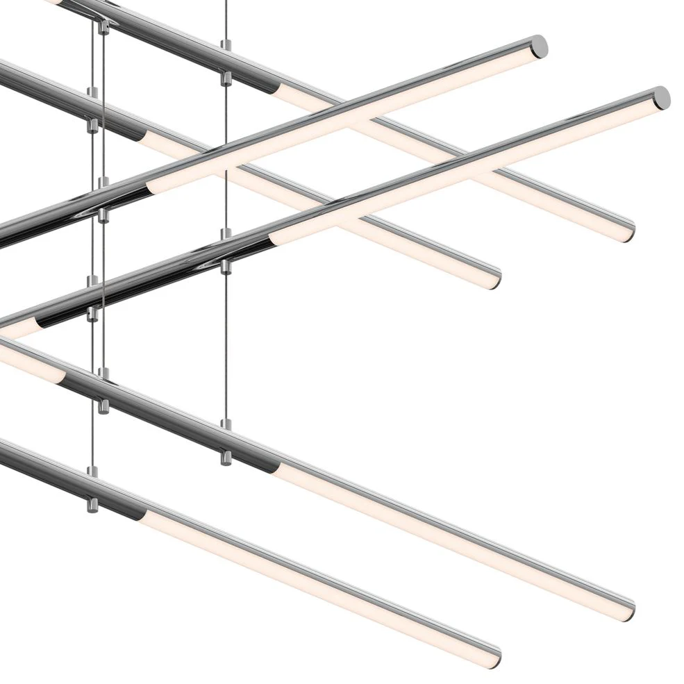 Tik-Tak? 47 1/2"W Chrome Stack 5-Tier 20-Light LED Pendant - Image 2