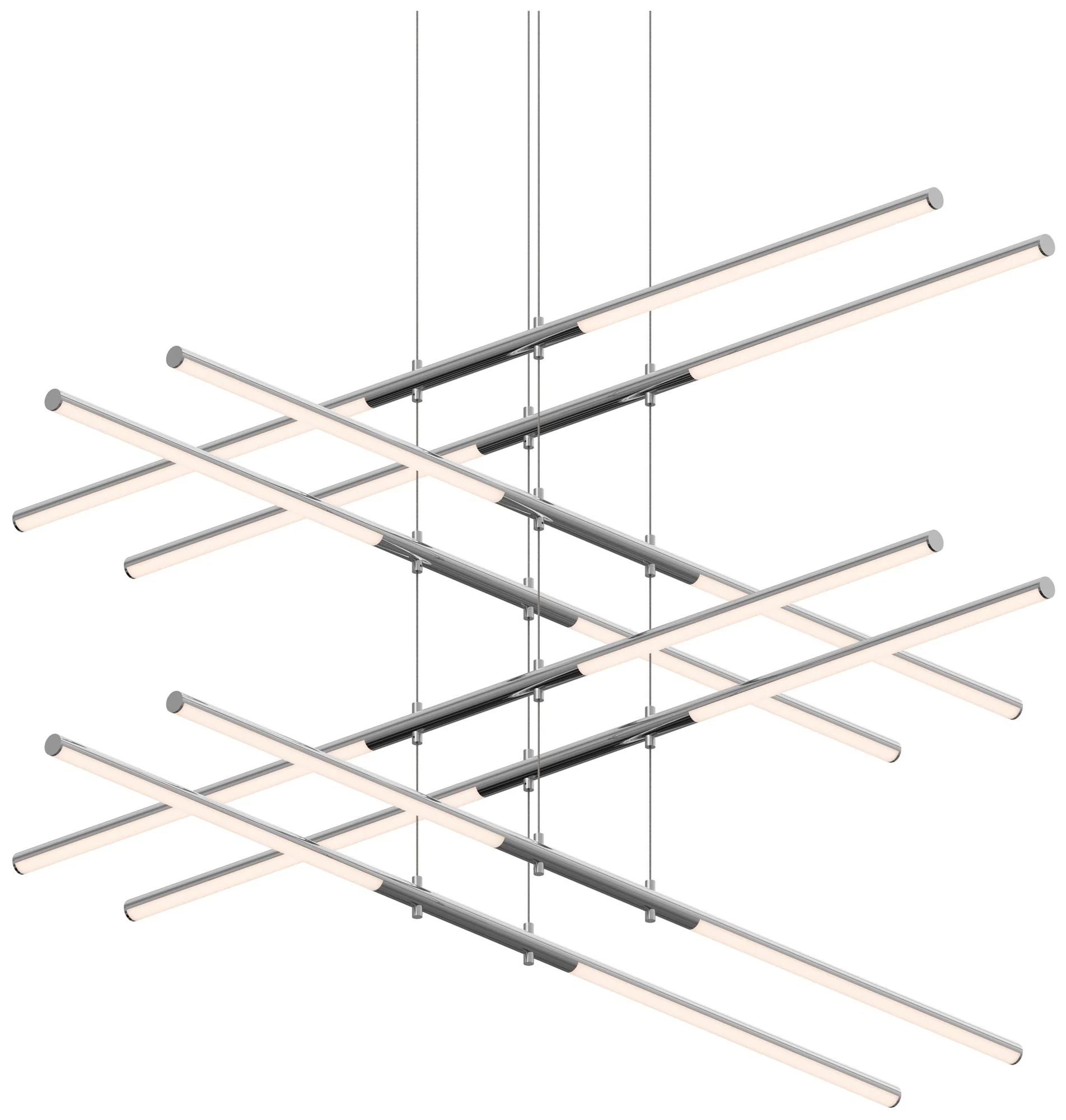 Tik.Tak Stack 47.5" Wide Polished Chrome 4.Tier LED Pendant - Image 1