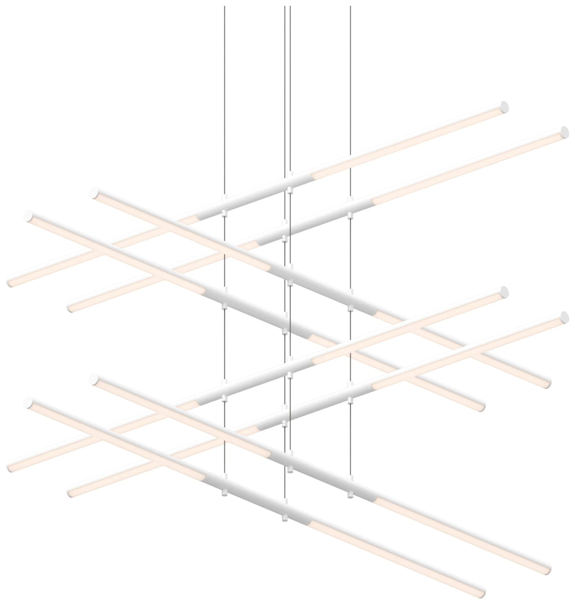 Tik.Tak Stack 47.5" Wide Satin White 4.Tier LED Pendant - Image 1