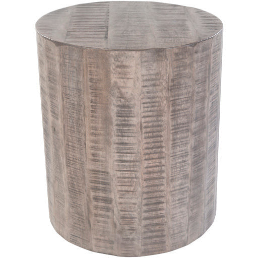 Surya Troyes Modern Gray Wood Round Accent Side Table TOE-003 - Image 2