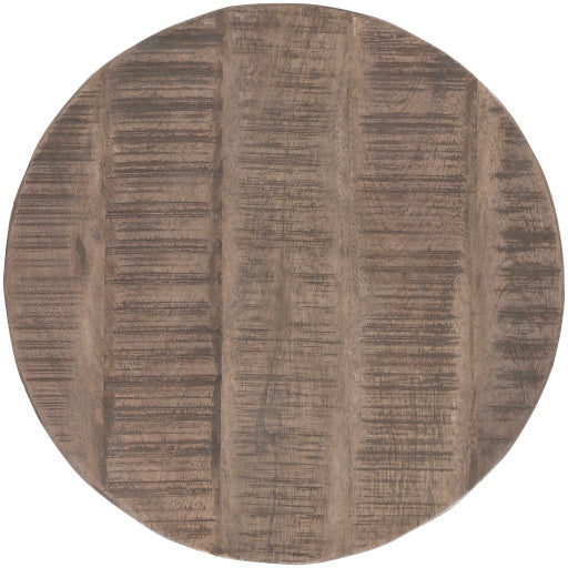 Surya Troyes Modern Gray Wood Round Accent Side Table TOE-003 - Image 3