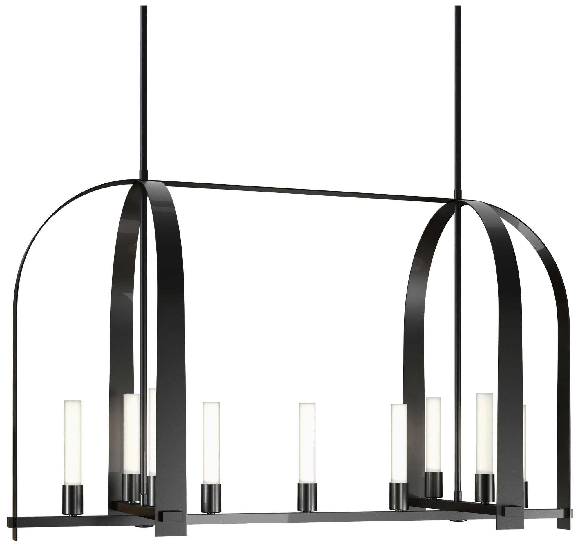 Triomphe 41" Wide 9-Light Ink Linear Pendant With Frosted Glass Shade - Image 1