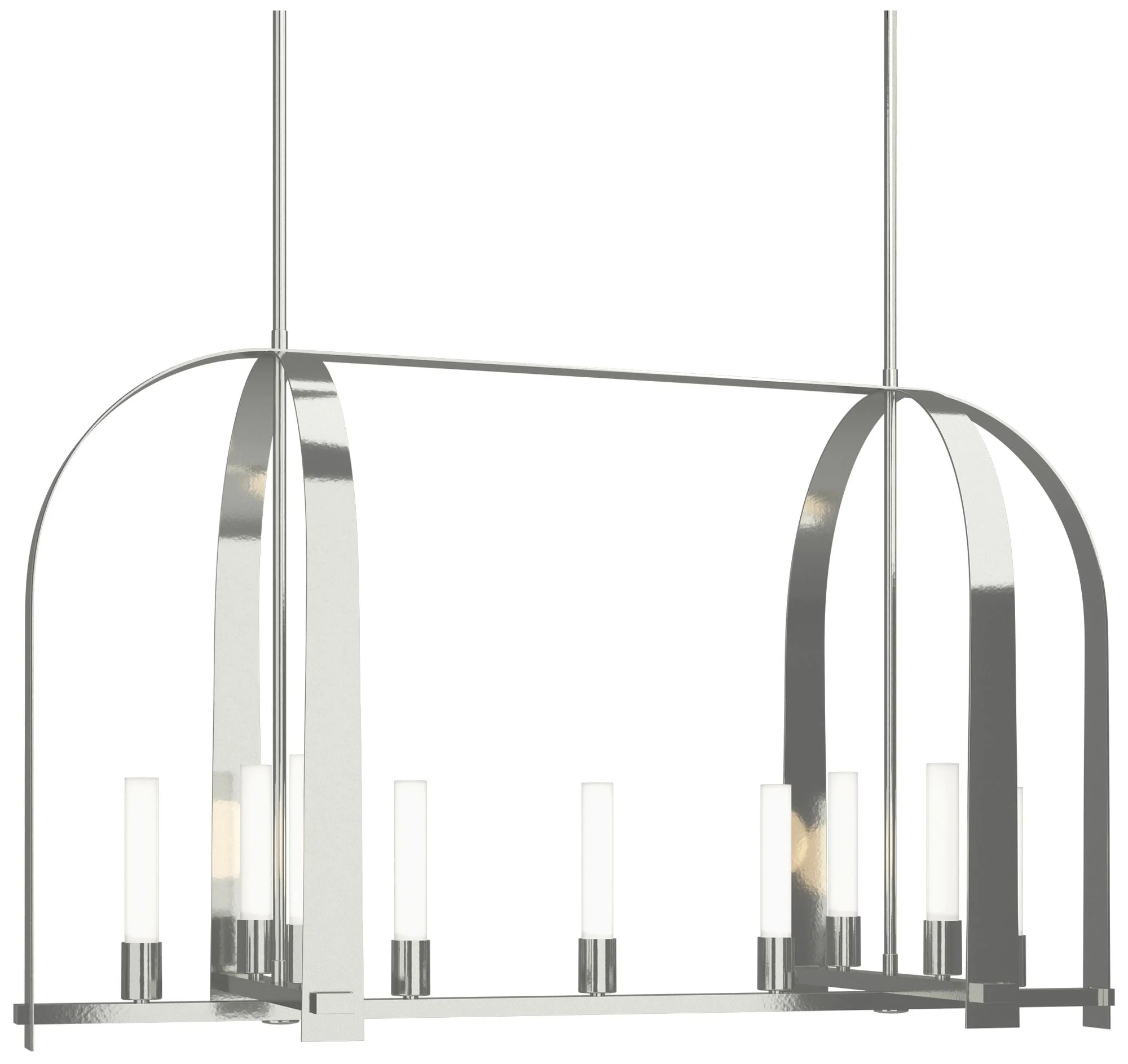 Triomphe 41" Wide 9-Light Sterling Linear Pendant With Frosted Glass S - Image 1