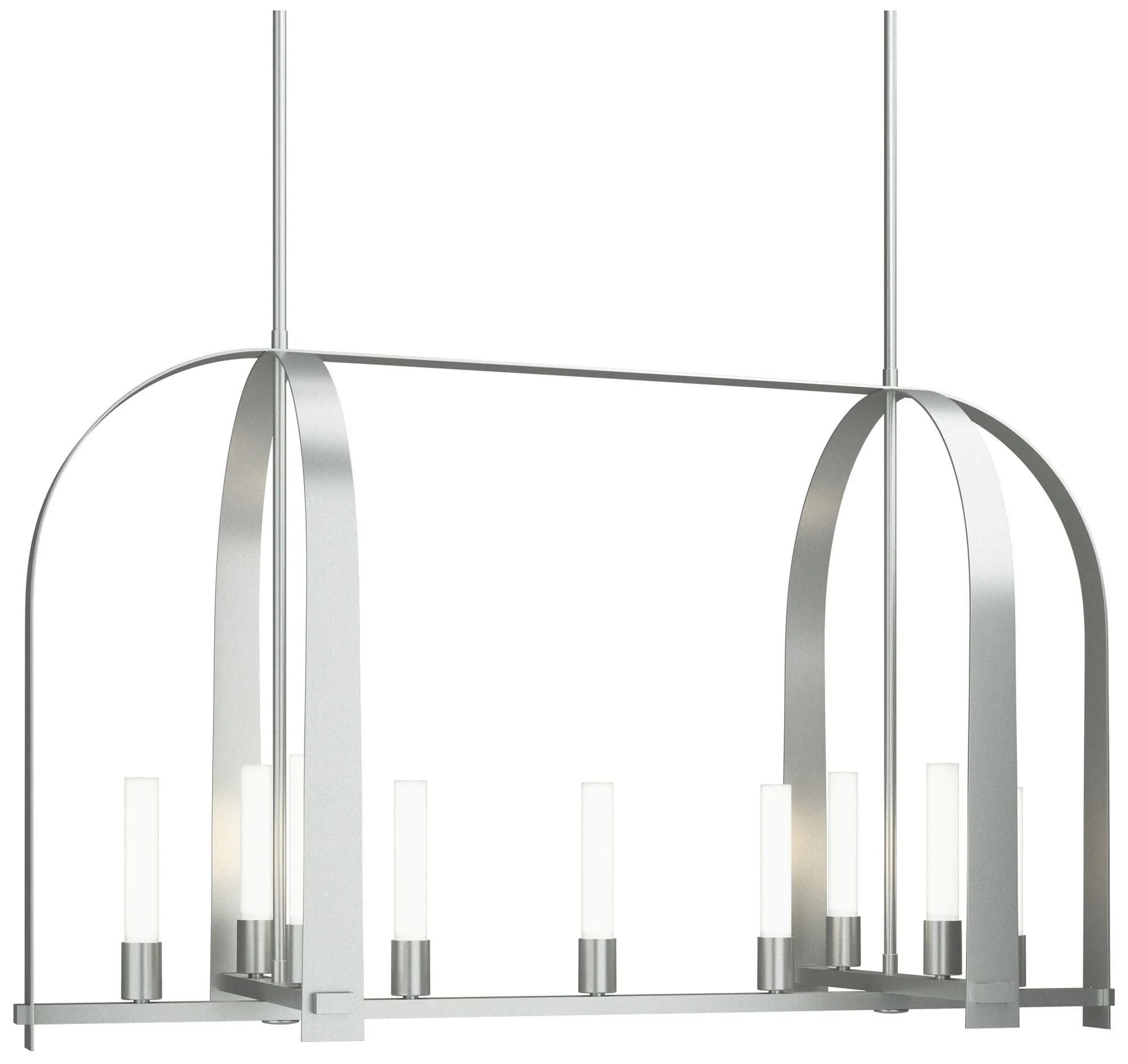 Triomphe 41" Wide 9-Light Vintage Platinum Linear Pendant w/ Frosted S - Image 1