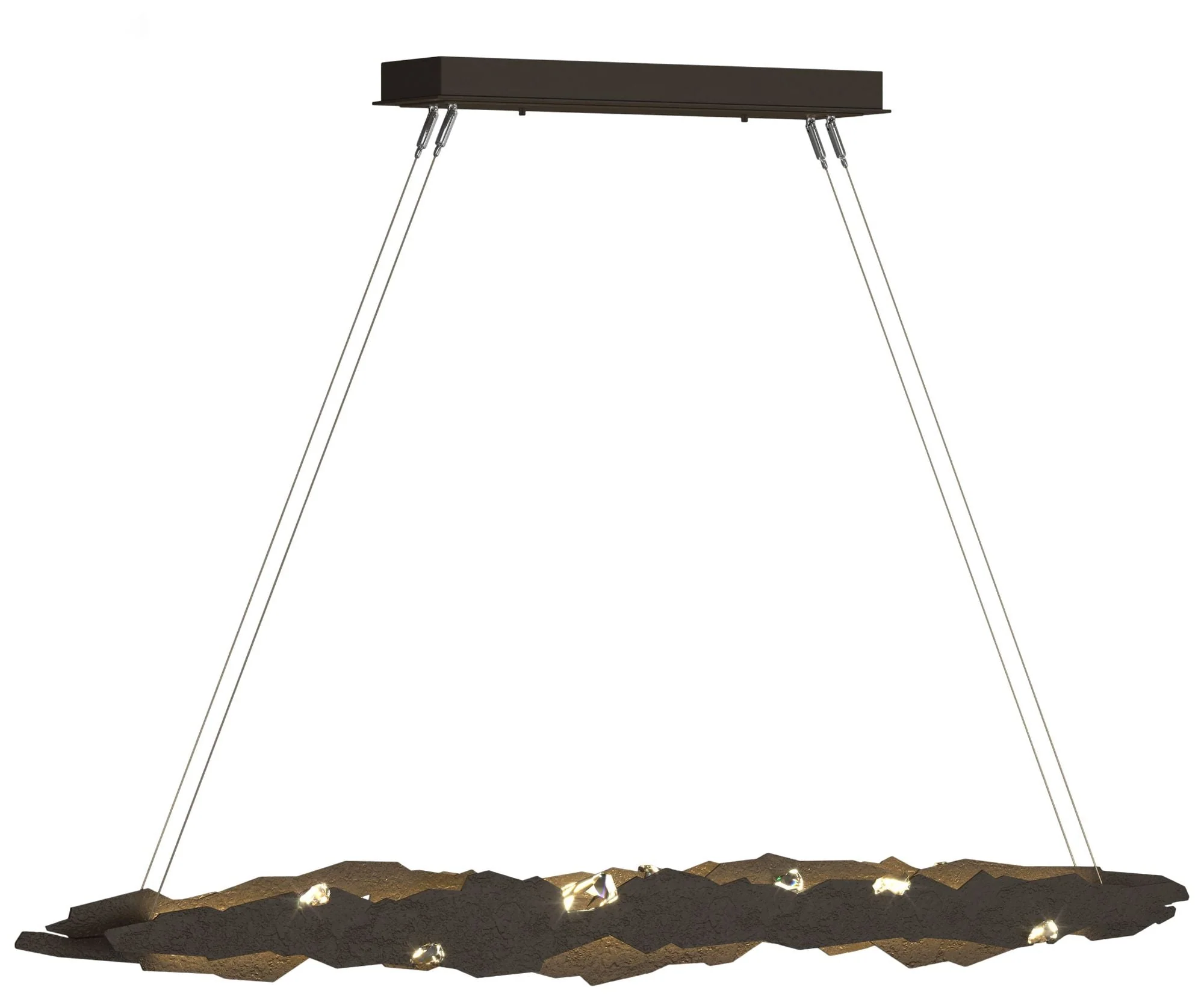 Trove 52.6"W Crystal Accented Bronze Standard LED Pendant - Image 1