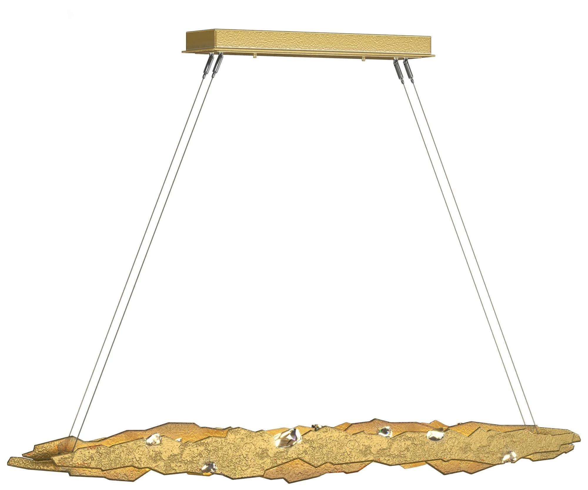 Trove 52.6"W Crystal Accented Modern Brass Standard LED Pendant - Image 1