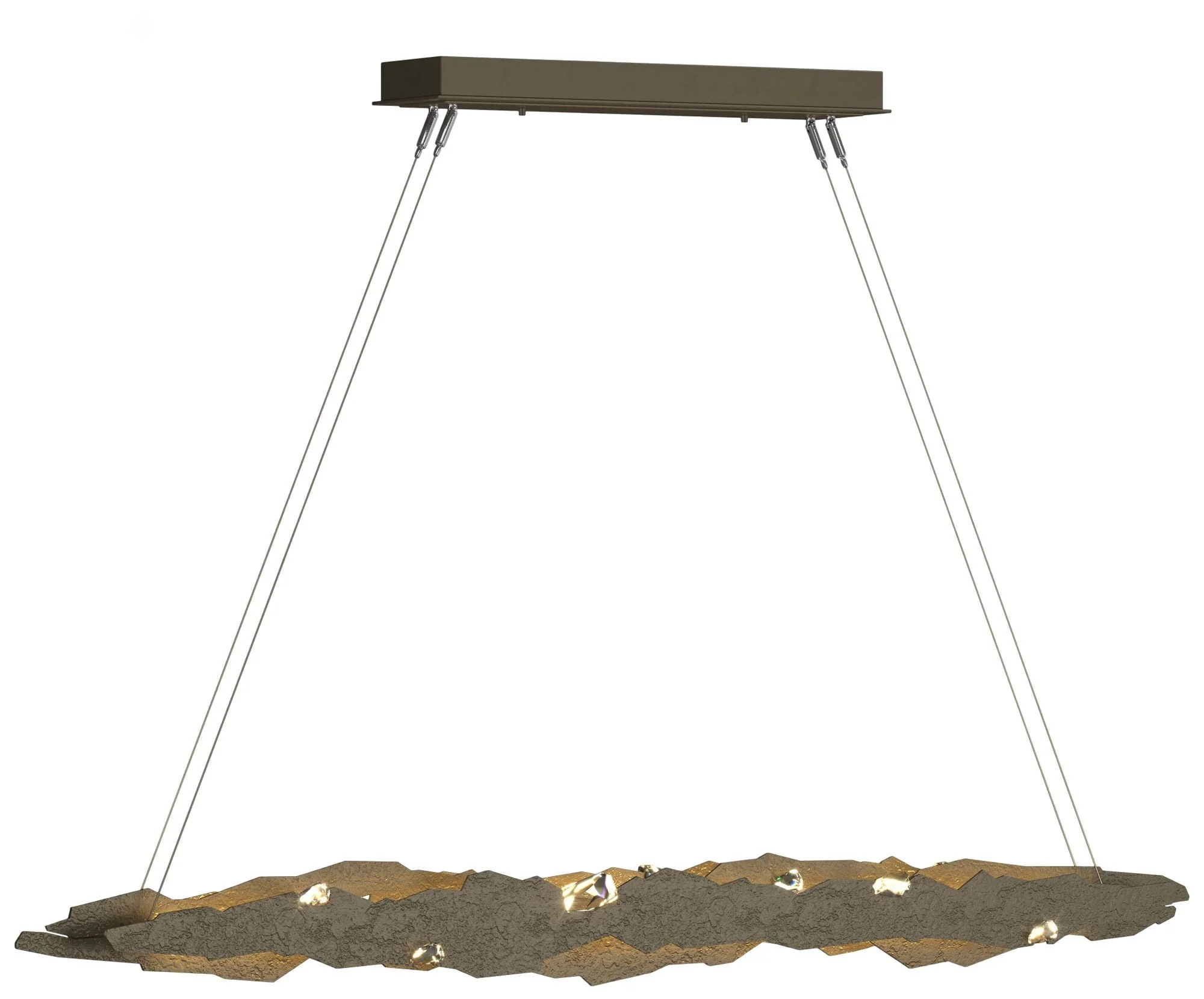 Trove 52.6"W Crystal Accented Soft Gold Standard LED Pendant - Image 1