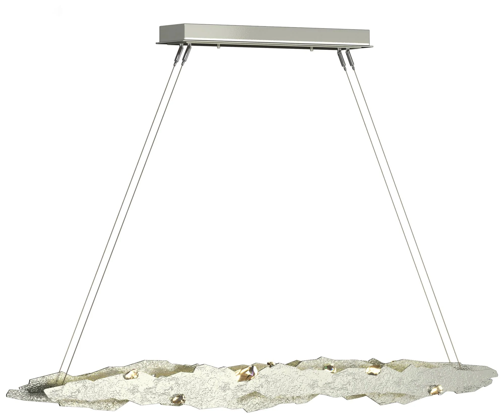 Trove 52.6"W Crystal Accented Sterling Standard LED Pendant - Image 1