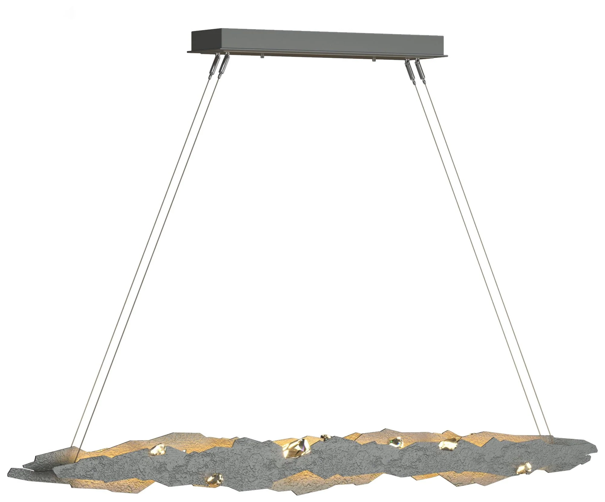 Trove 52.6"W Crystal Accented Vintage Platinum Standard LED Pendant - Image 1