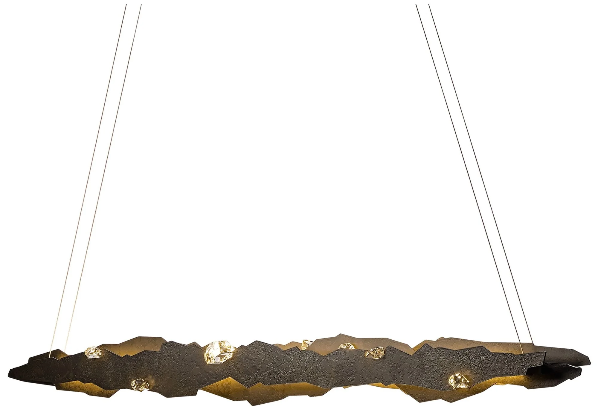 Trove LED Pendant - Dark Smoke Finish - Crystal Accents - Standard Height - Image 1