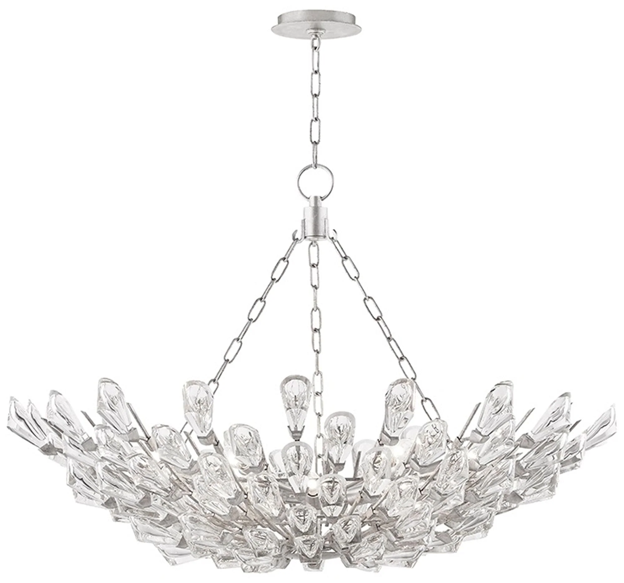 Tulip 9 Light Chandelier - Silver Leaf - Image 1