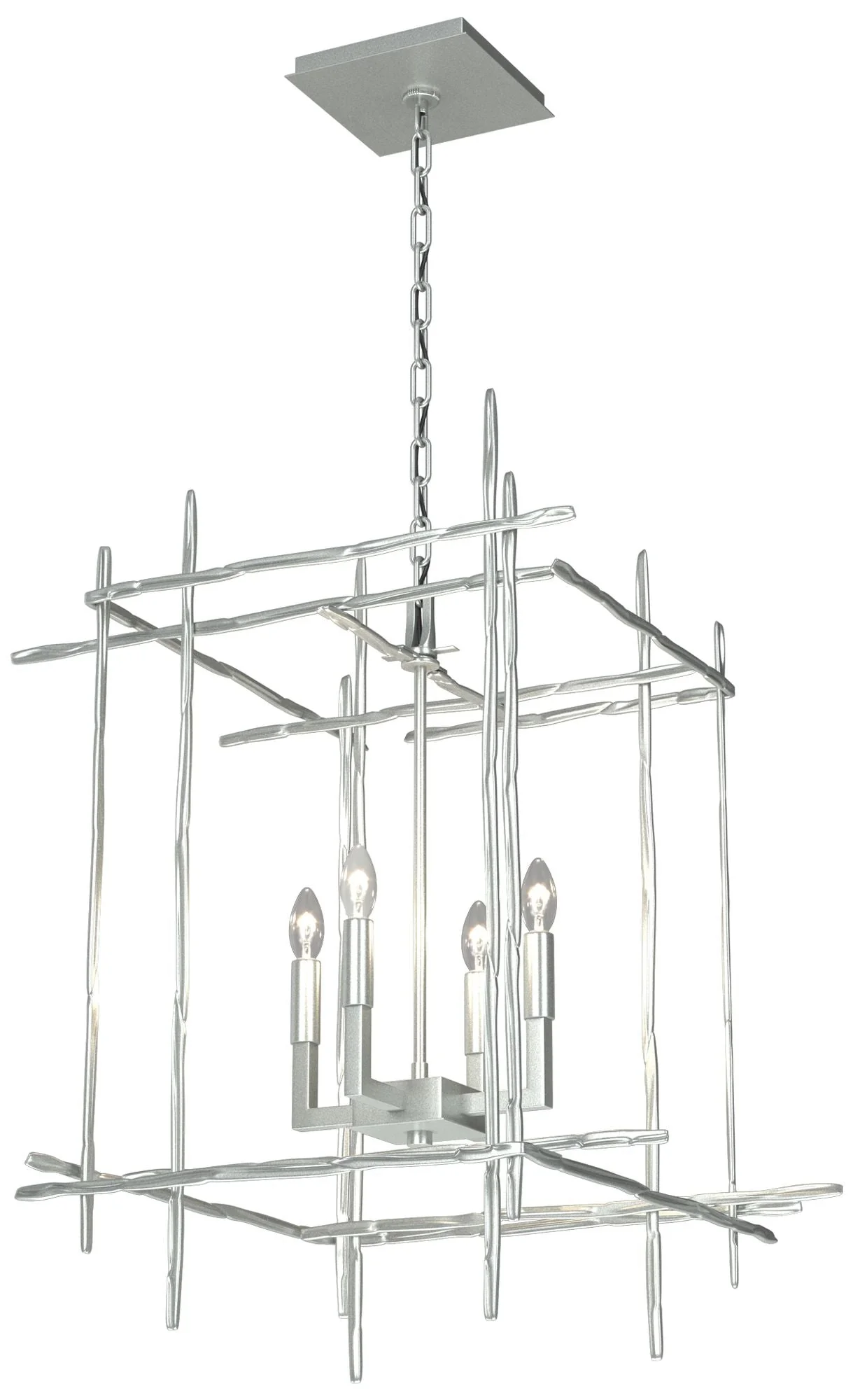 Tura 20" Wide 4-Light Vintage Platinum Medium Chandelier - Image 1