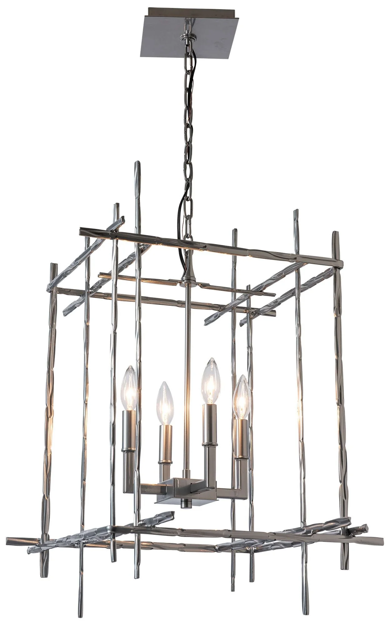 Tura 23" Wide 4-Light Sterling Chandelier - Image 1