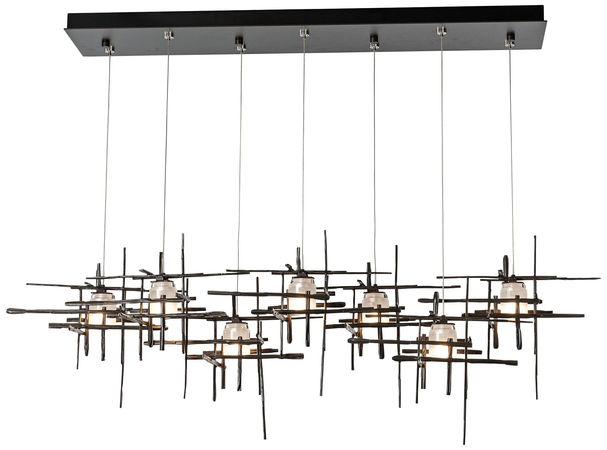 Tura 53 1/2" Wide Dark Smoke 7-Light Linear Chandelier - Image 1
