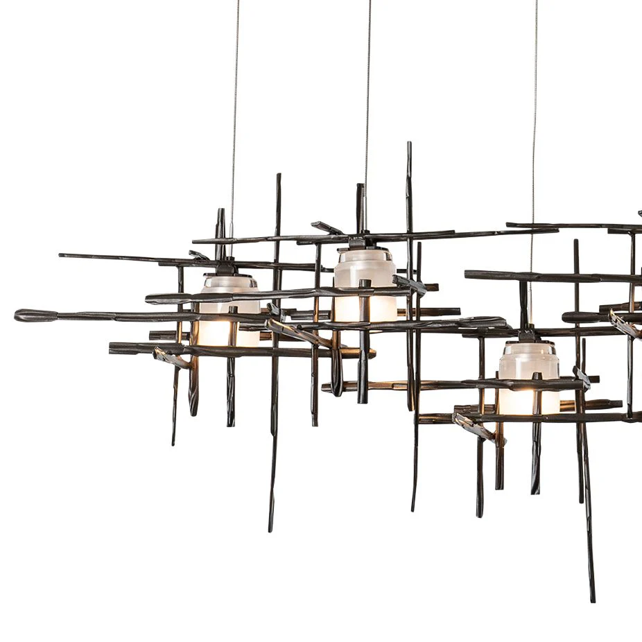 Tura 53 1/2" Wide Dark Smoke 7-Light Linear Chandelier - Image 2