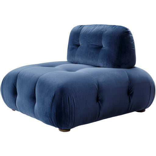 Surya Rouen Modern Tufted Navy Blue Velvet Modular Chair - Image 1