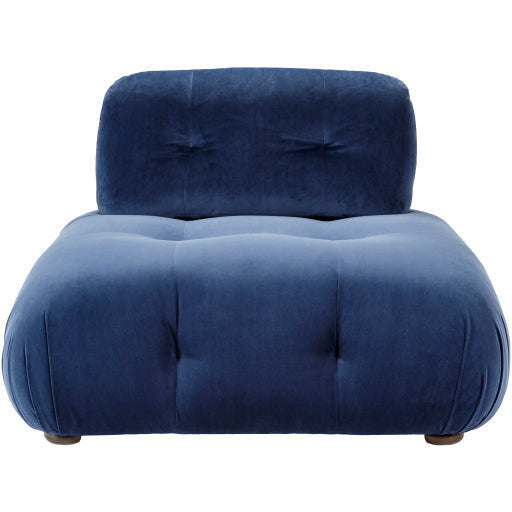 Surya Rouen Modern Tufted Navy Blue Velvet Modular Chair - Image 2