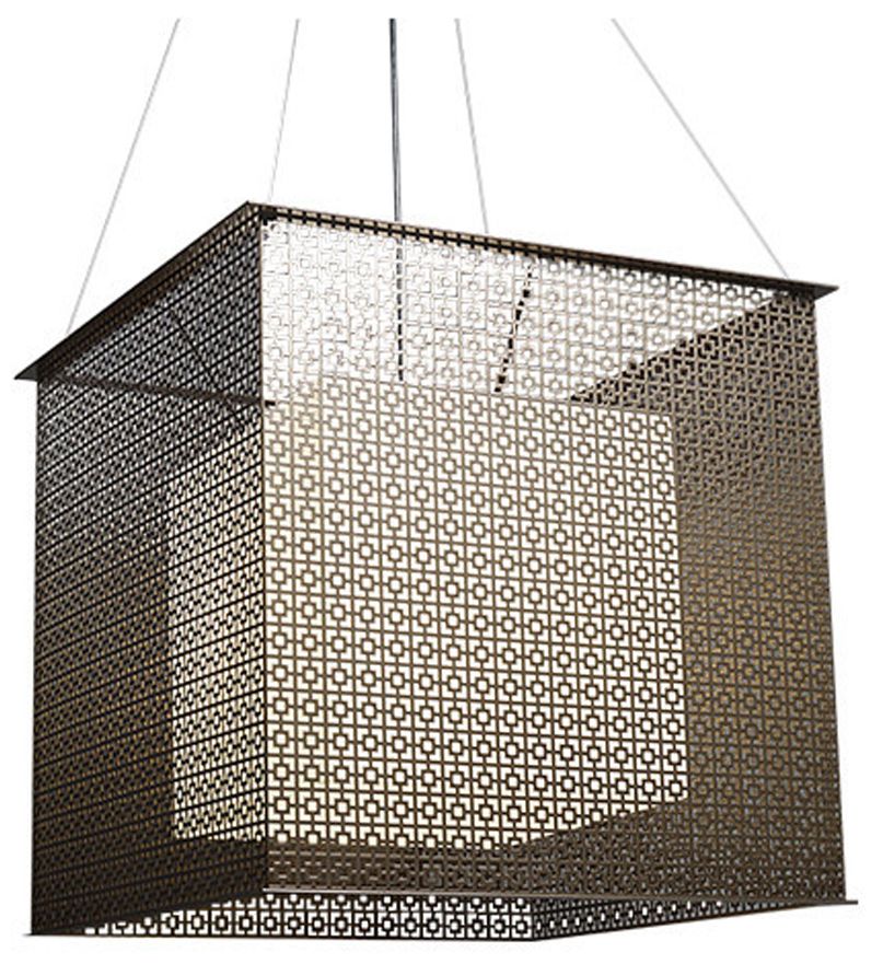 UltraLights Clarus 24"W Cast Bronze and Opal 0-10V LED Pendant Light - Image 1