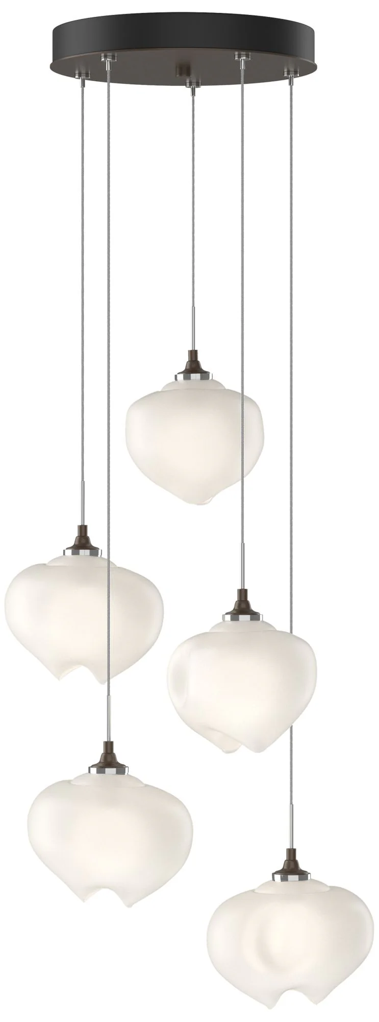Ume 16.6" Wide 5-Light Bronze Standard Pendant With Frosted Glass Shad - Image 1