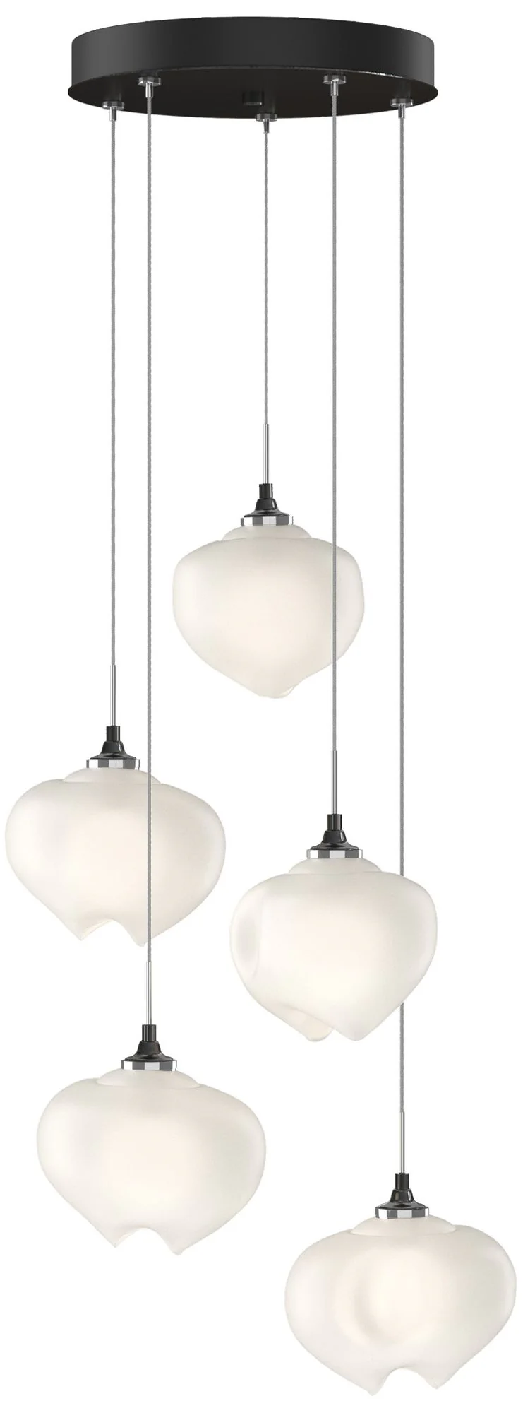 Ume 16.6" Wide 5-Light Ink Pendant With Frosted Glass Shade - Image 1