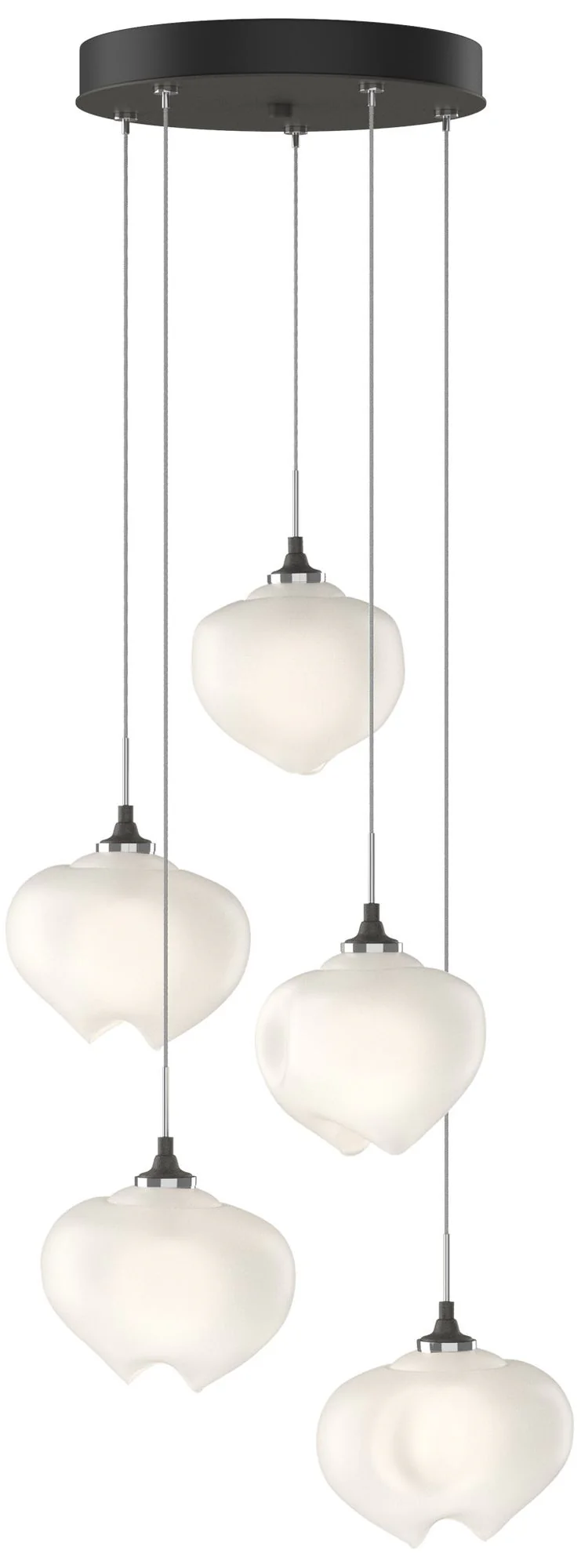 Ume 16.6" Wide 5-Light Natural Iron Pendant With Frosted Glass Shade - Image 1