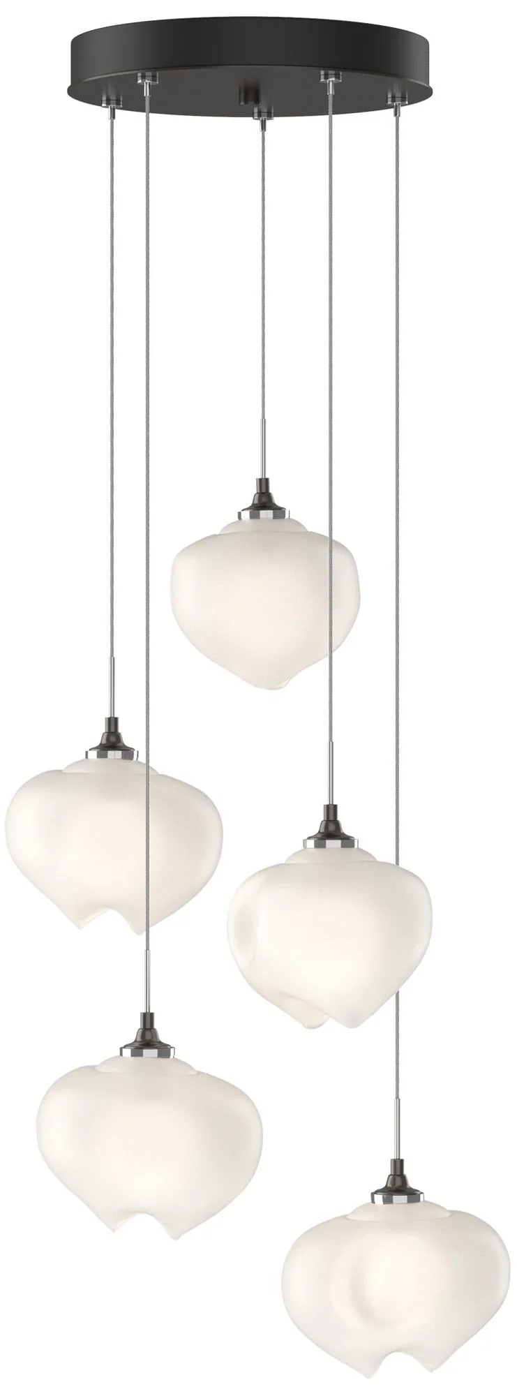 Ume 16.6" Wide 5-Light Oil Rubbed Bronze Pendant With Frosted Glass Shade - Image 1