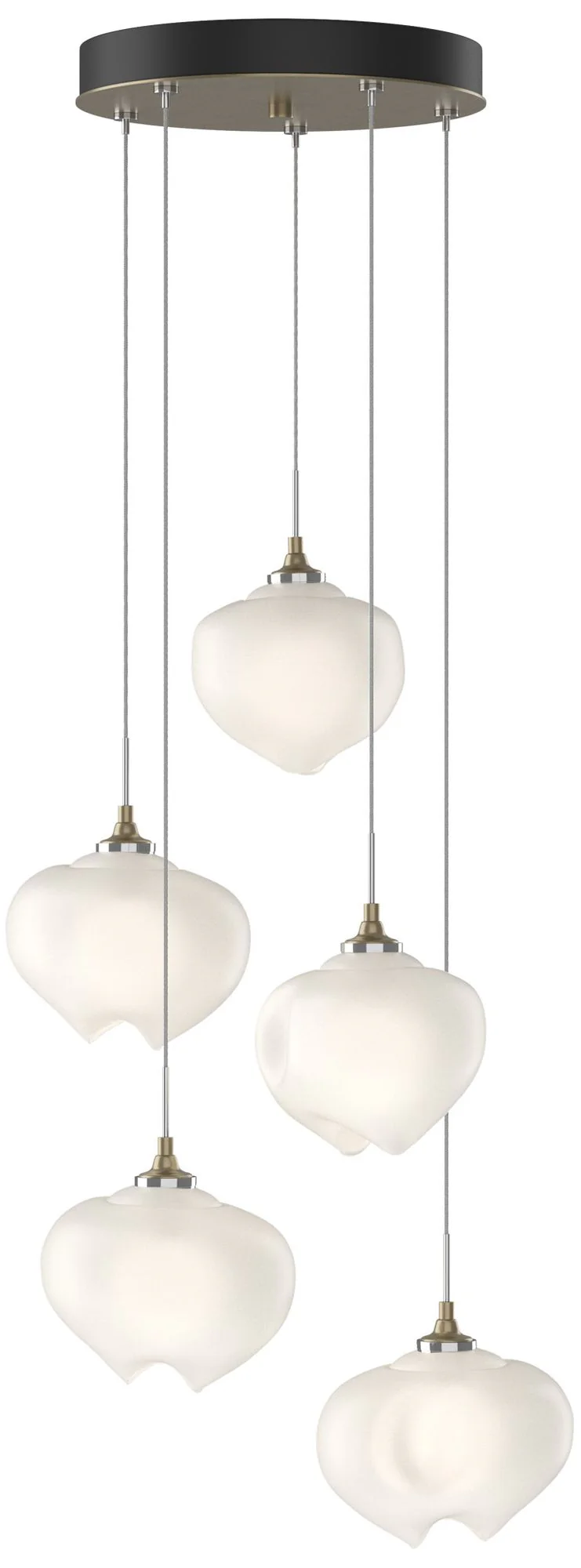 Ume 16.6" Wide 5-Light Soft Gold Pendant With Frosted Glass Shade - Image 1