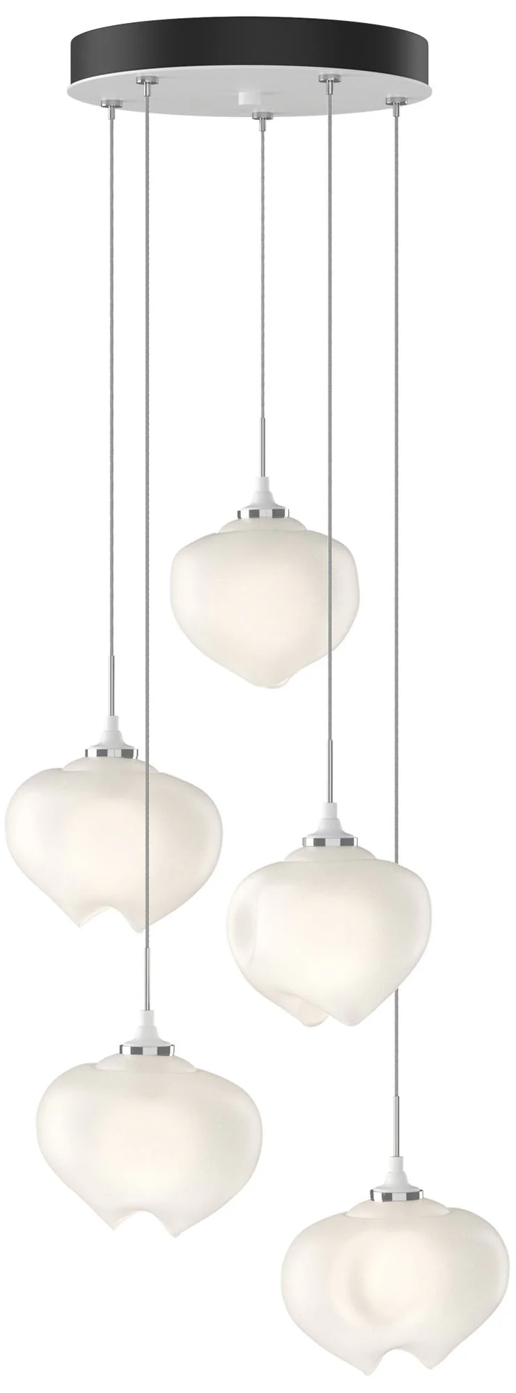 Ume 16.6" Wide 5-Light White Pendant With Frosted Glass Shade - Image 1