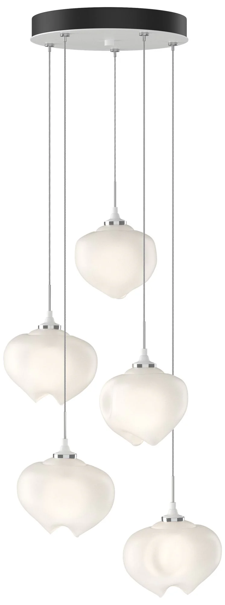 Ume 16.6" Wide 5-Light White Standard Pendant With Frosted Glass Shade - Image 1