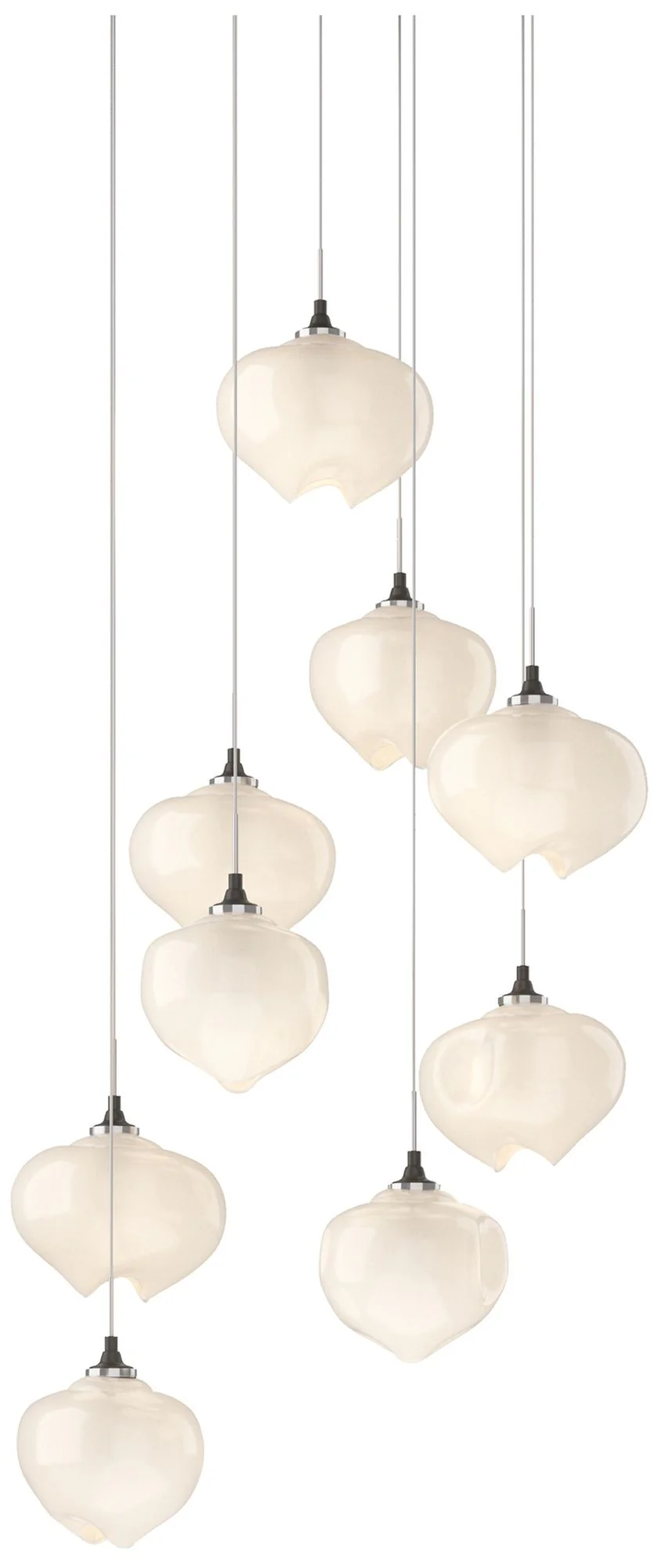 Ume 20.5"W 9-Light Round Dark Smoke Long Pendant w/ Frosted Glass Shad - Image 1
