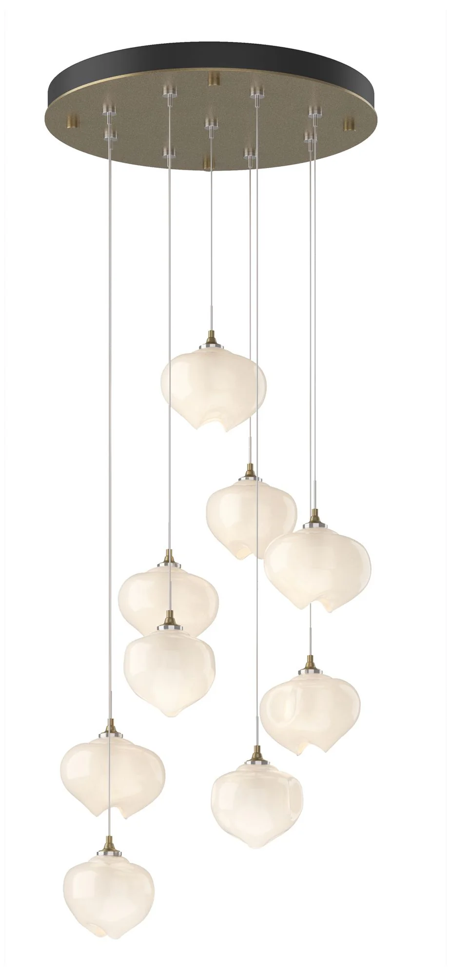 Ume 20.5"W 9-Light Round Soft Gold Standard Pendant w/ Frosted Glass S - Image 1