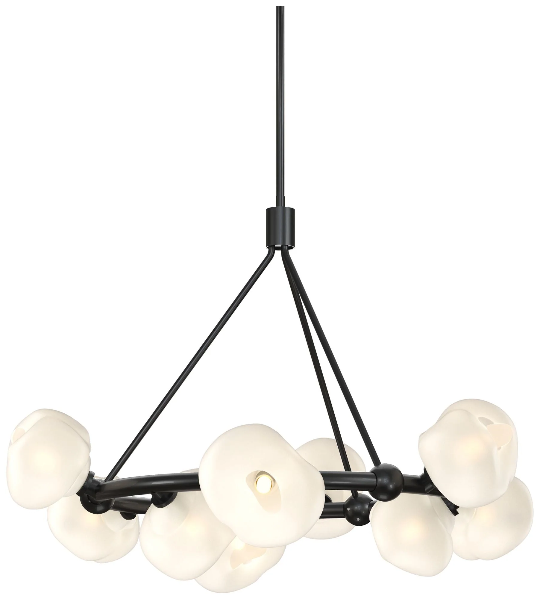 Ume 32" Wide 9-Light Ink Ring Pendant With Frosted Glass Shade - Image 1