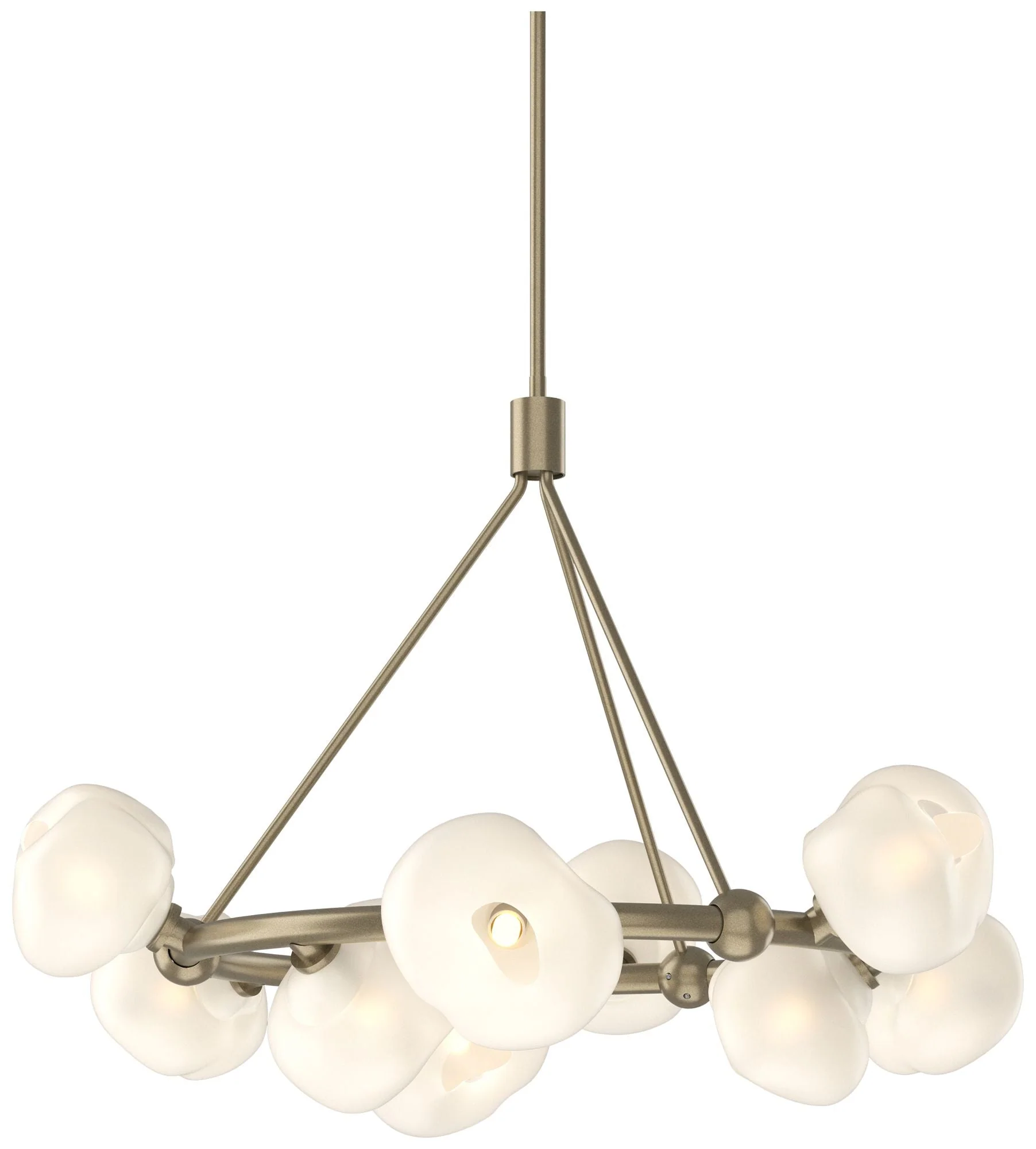 Ume 32" Wide 9-Light Soft Gold Ring Pendant With Frosted Glass Shade - Image 1