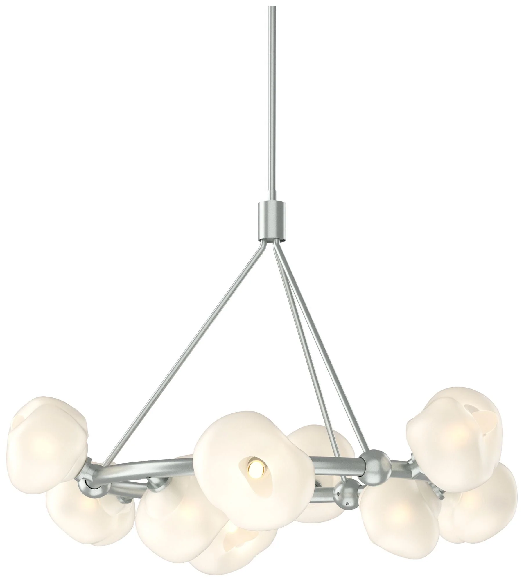 Ume 32" Wide 9-Light Vintage Platinum Ring Pendant With Frosted Glass - Image 1