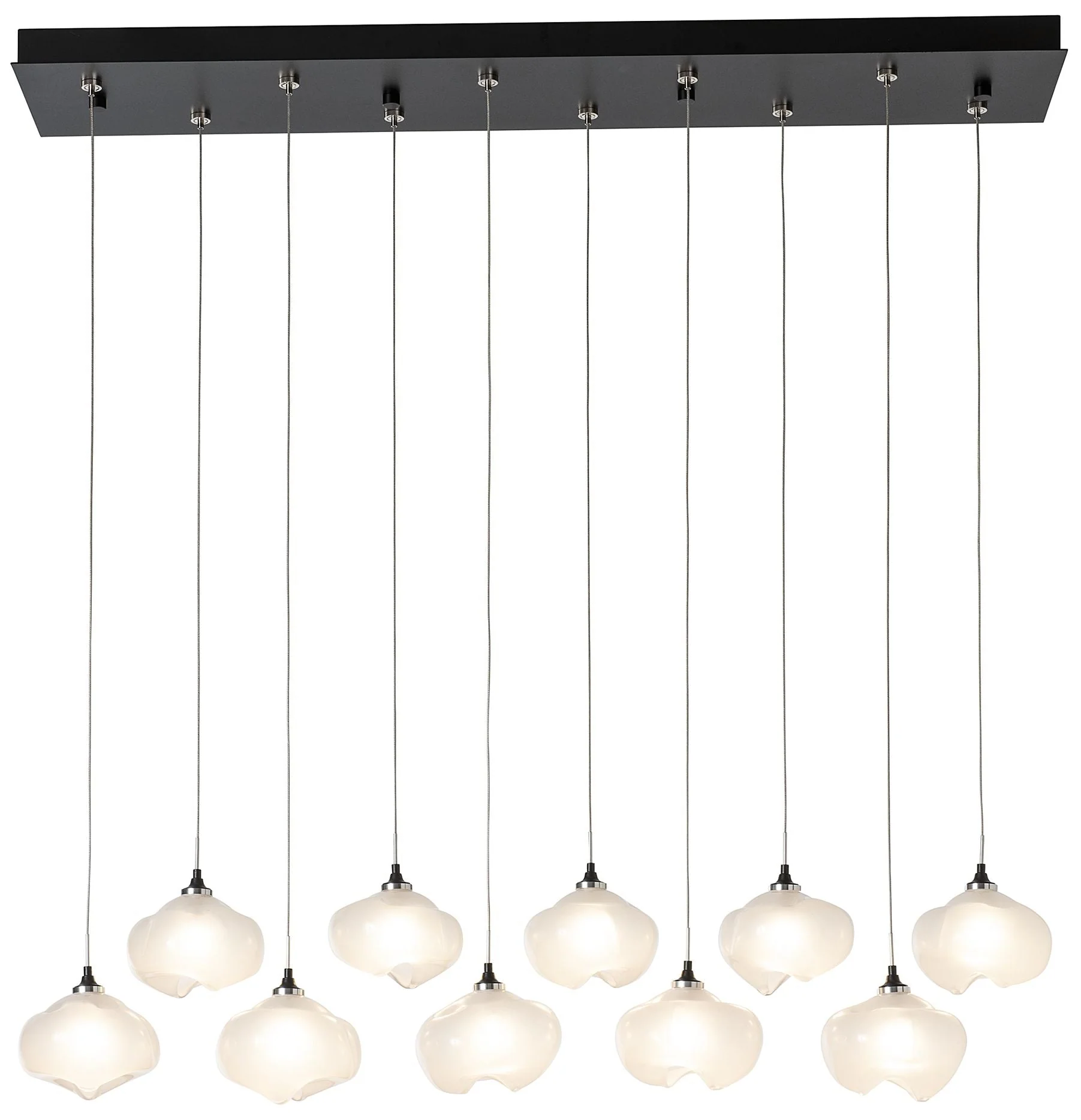 Ume 44.7" Rectangular Black Long Pendant with Frosted Glass - Image 1