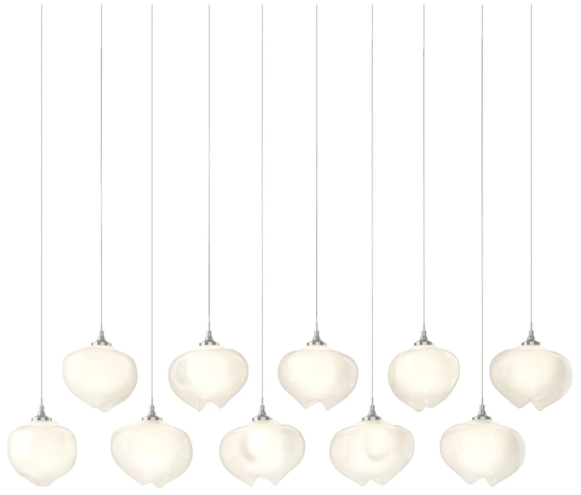 Ume 44.7"W 10-Light Rectangular  Long Pendant w/ Frosted Shade - Image 1