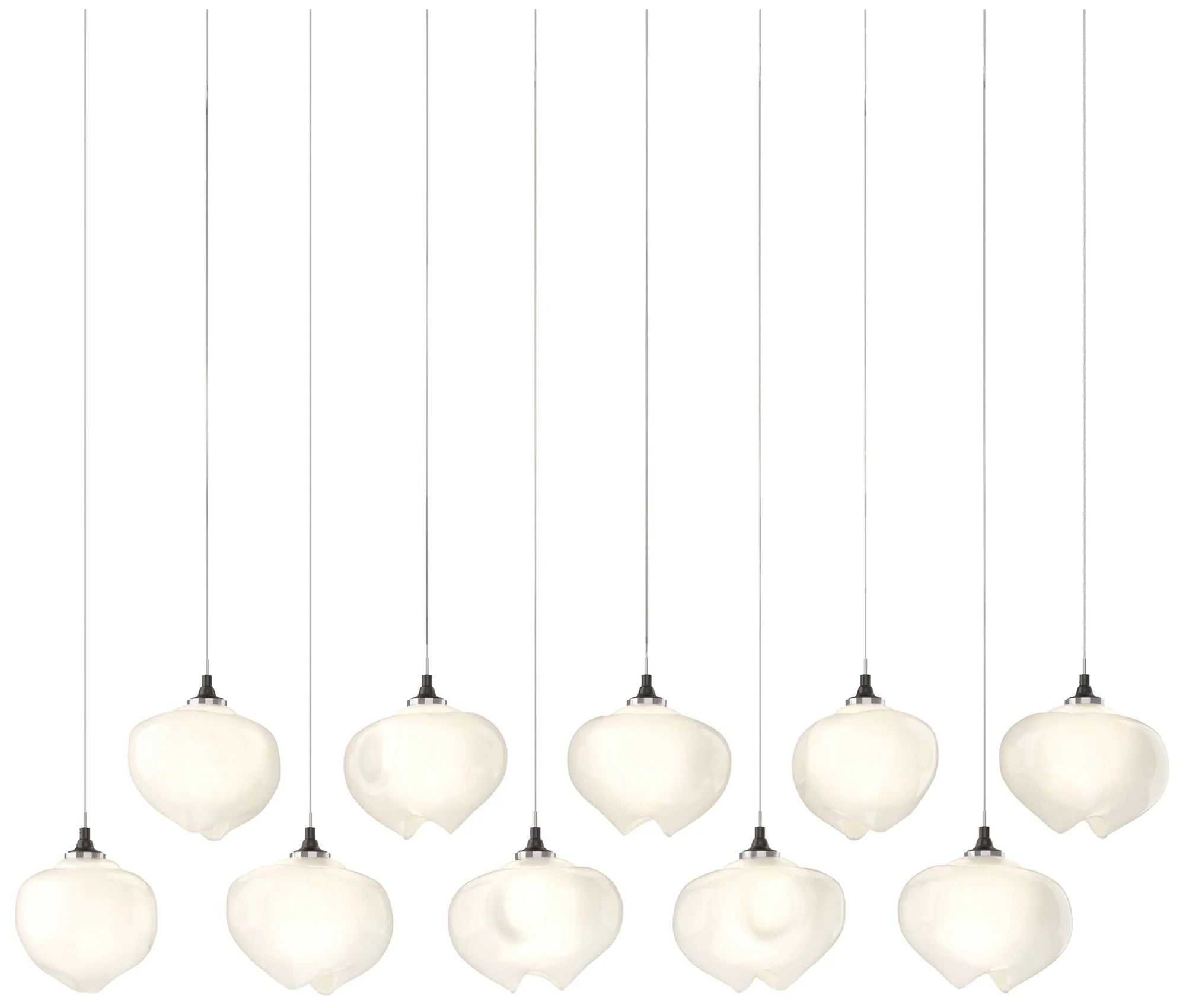 Ume 44.7"W 10-Light Rectangular Oiled Bronze Long Pendant w/ Frosted S - Image 1