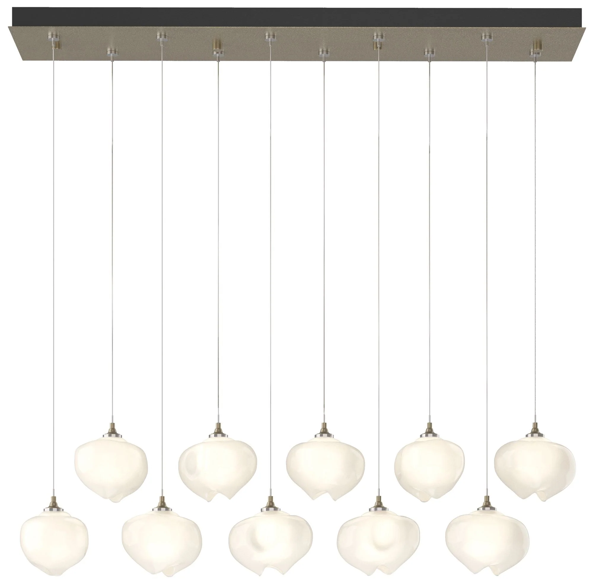 Ume 44.7"W 10-Light Rectangular Soft Gold Standard Pendant w/ Frosted - Image 1