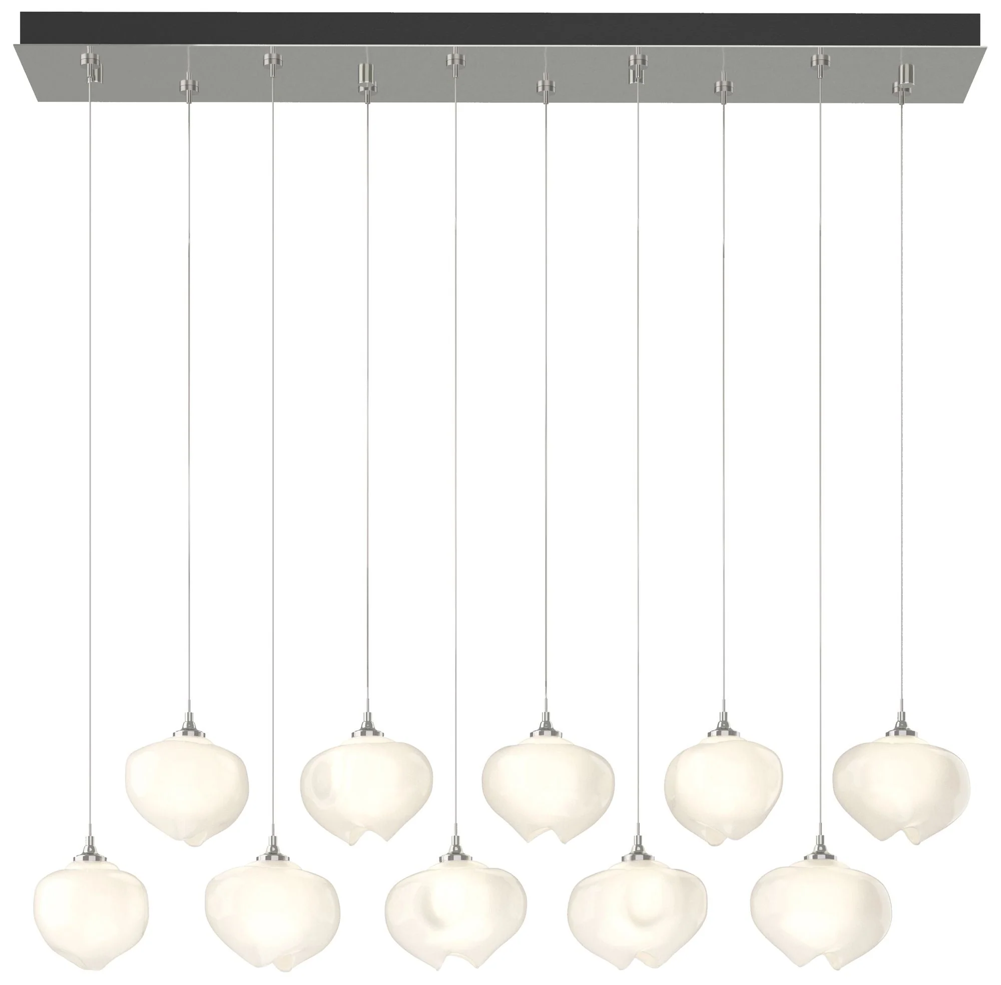 Ume 44.7"W 10-Light Rectangular Sterling Standard Pendant w/ Frosted S - Image 1