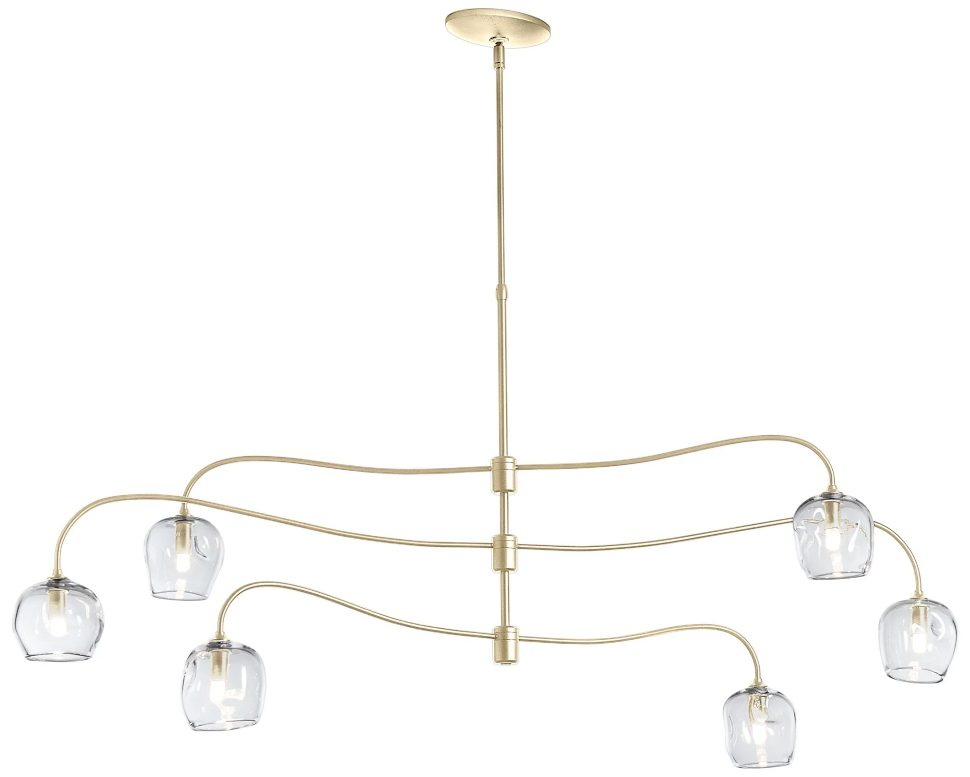 Ume 6-Light Large Pendant - Brass Finish - Clear Glass - Standard Height - Image 1