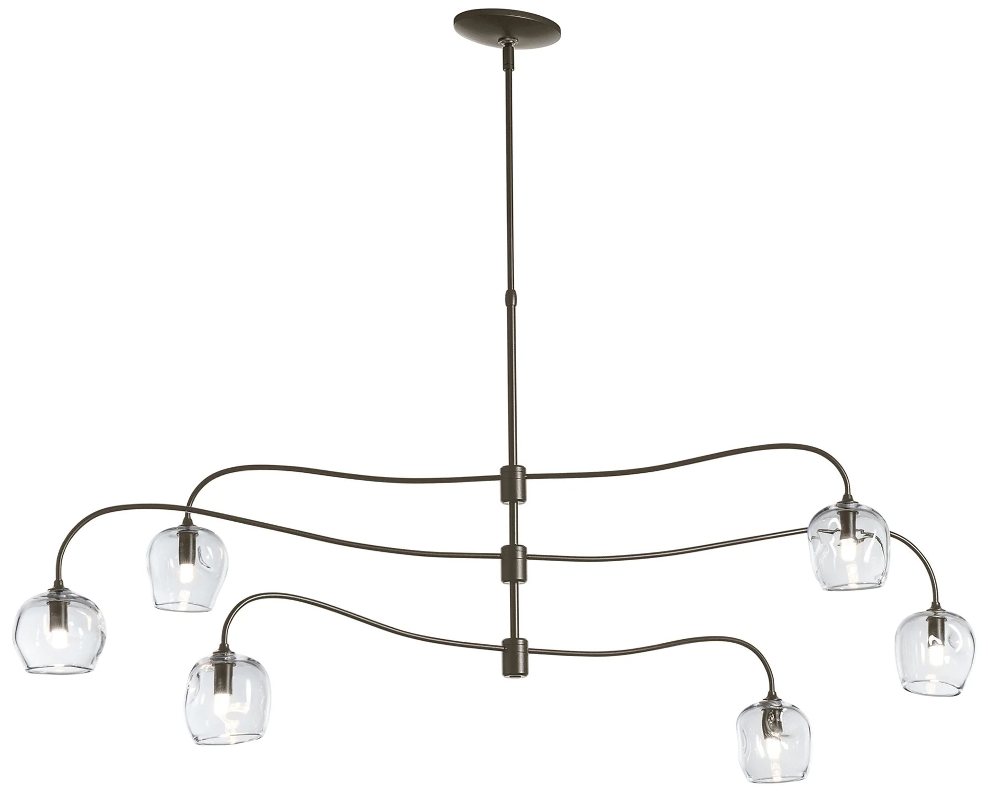 Ume 6-Light Large Pendant - Bronze Finish - Clear Glass - Standard Height - Image 1