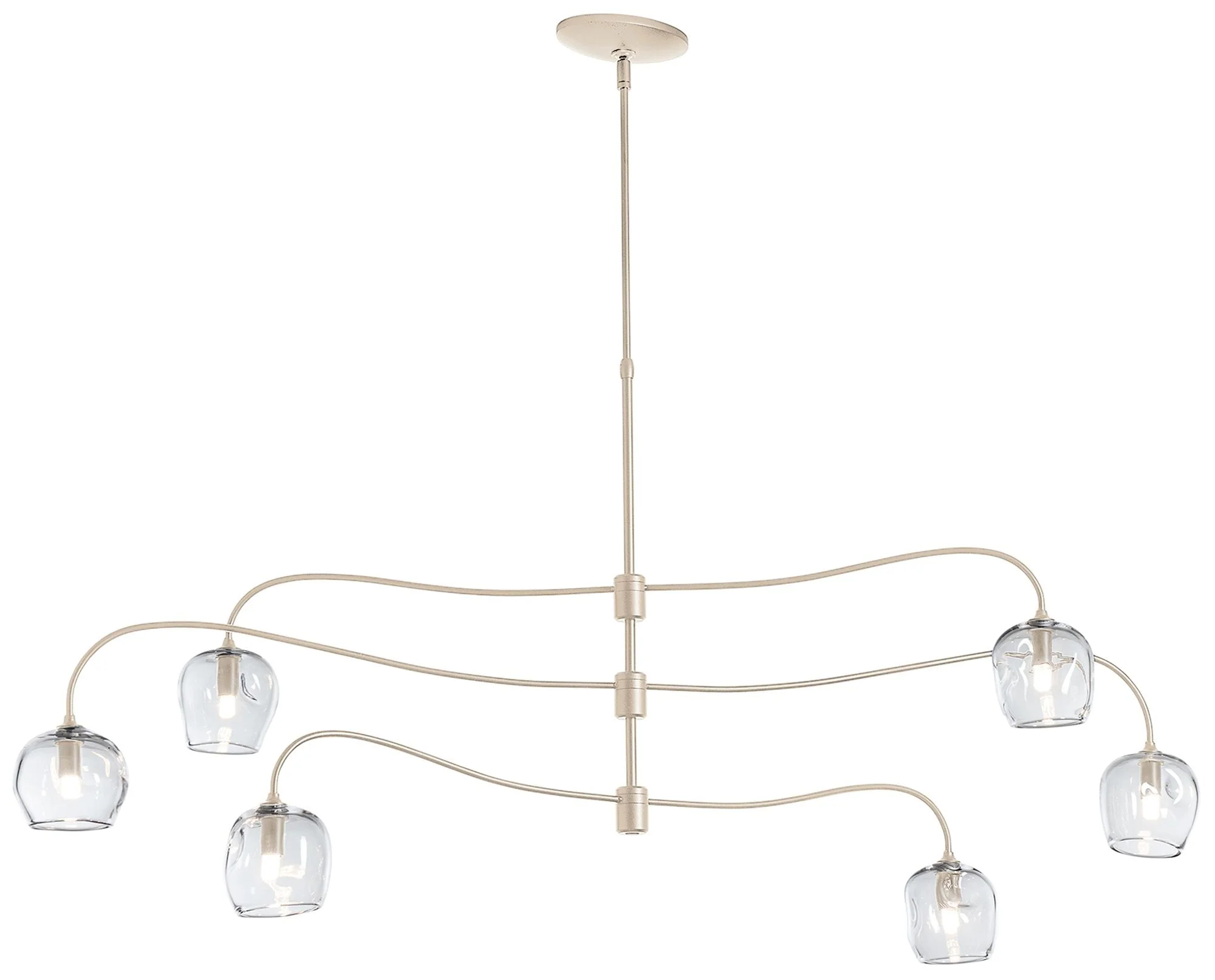 Ume 6-Light Large Pendant - Gold Finish - Clear Glass - Standard Height - Image 1