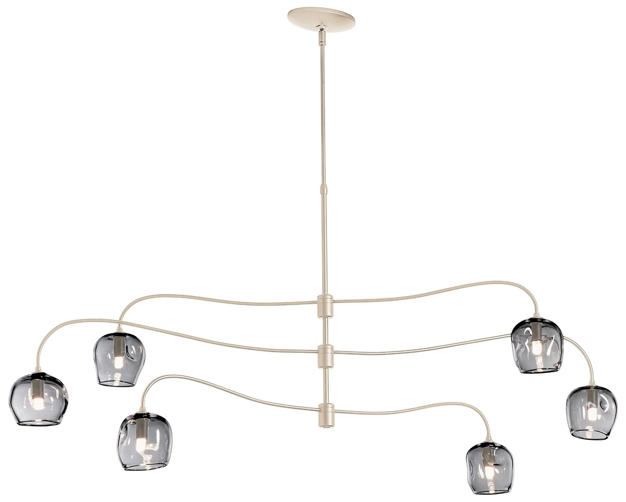 Ume 6-Light Large Pendant - Gold Finish - Cool Grey Glass - Standard Height - Image 1