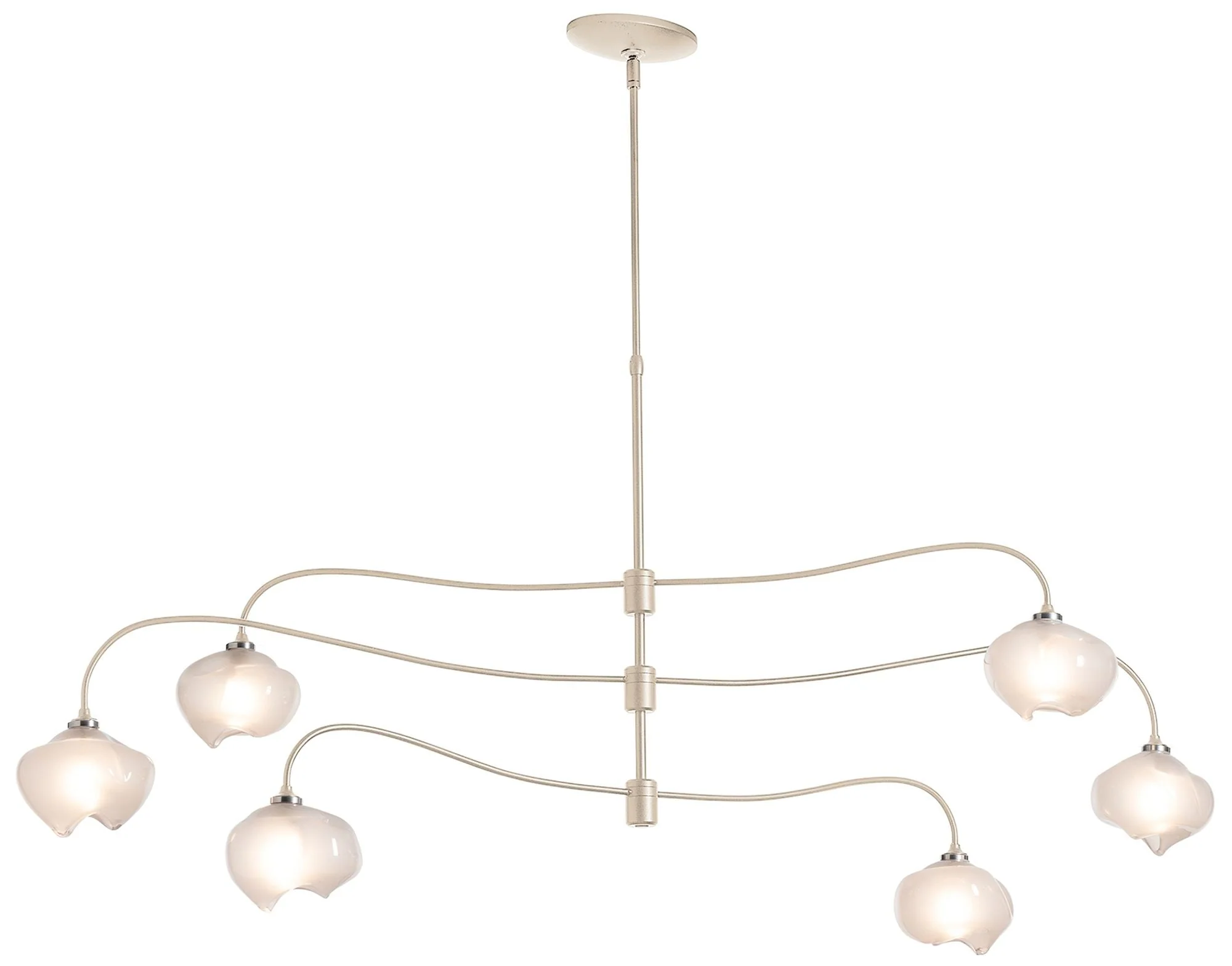 Ume 6-Light Large Pendant - Gold Finish - Frosted Glass - Standard Height - Image 1