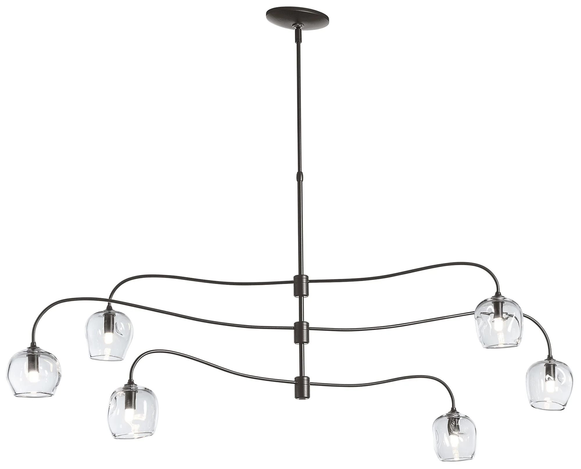 Ume 6-Light Large Pendant - Smoke Finish - Clear Glass - Standard Height - Image 1