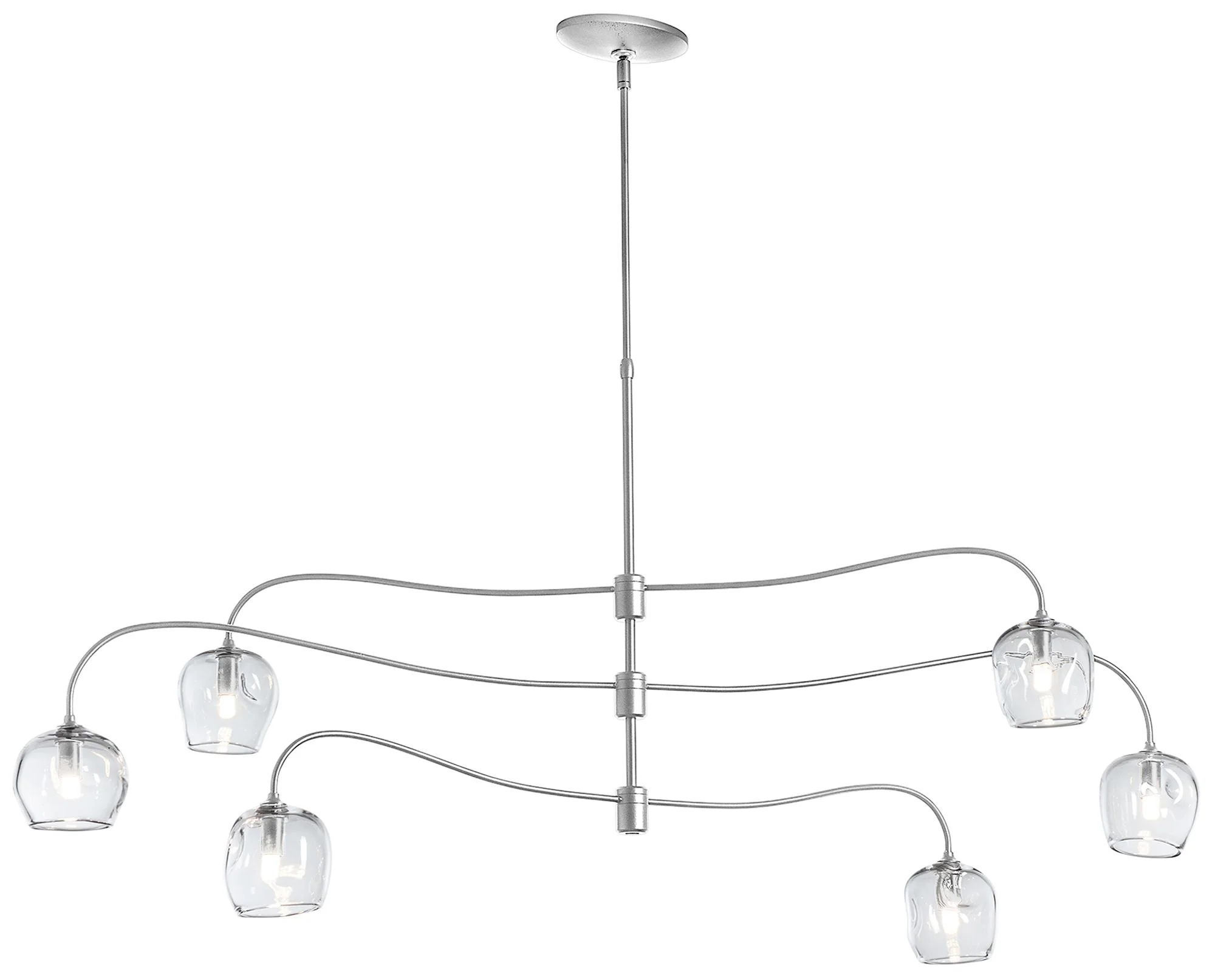 Ume 6-Light Large Pendant - Sterling Finish - Clear Glass - Standard Height - Image 1