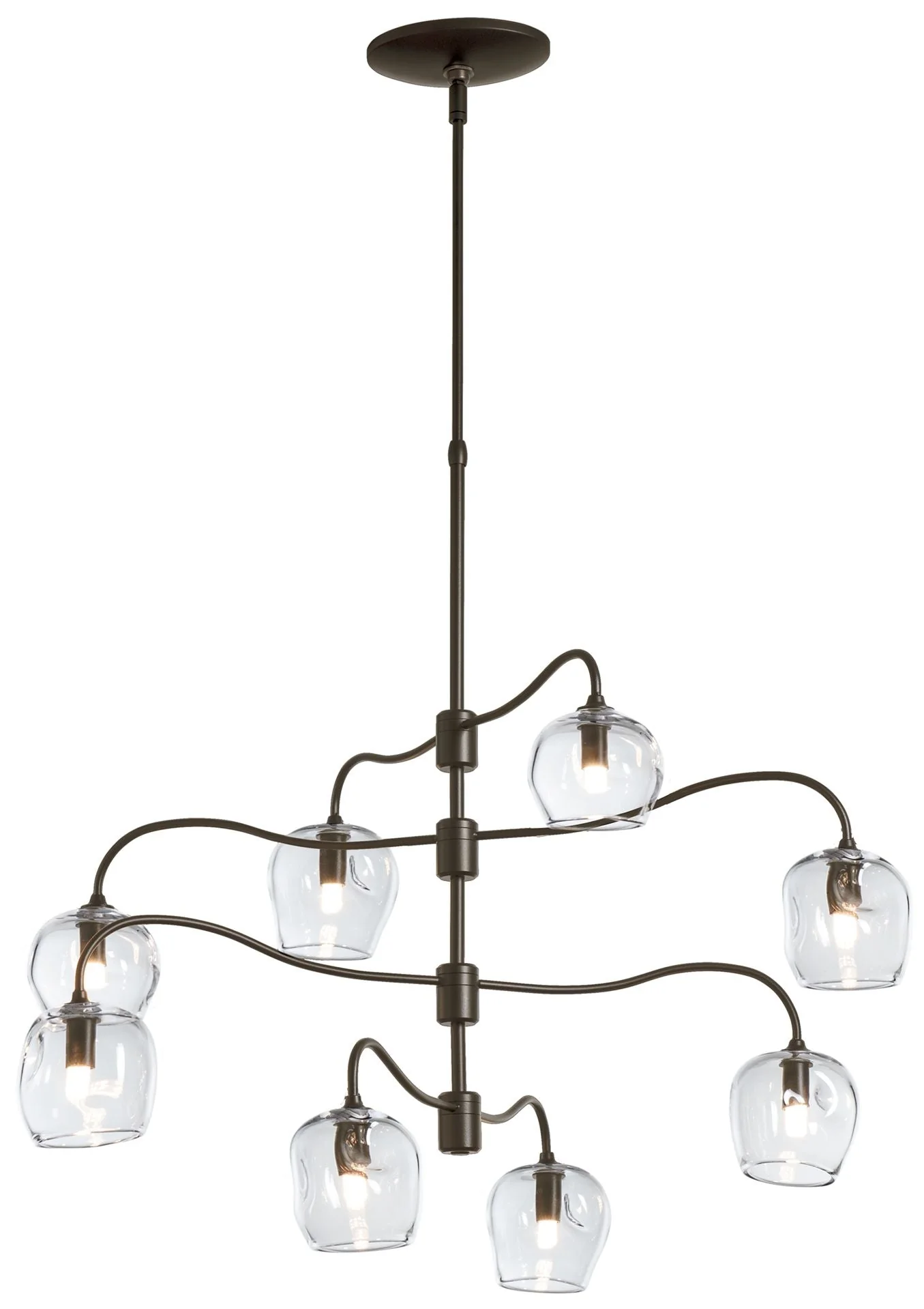 Ume 8-Light Pendant - Bronze Finish - Clear Glass - Standard Height - Image 1