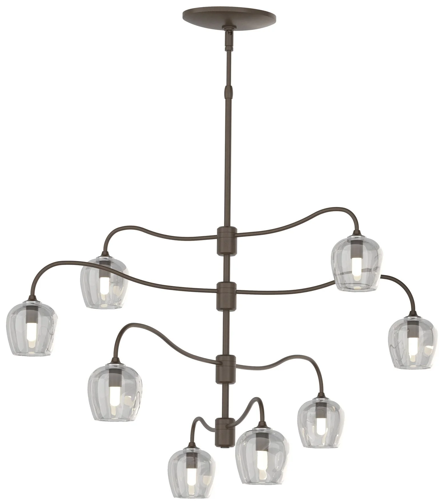 Ume 8-Light Pendant - Bronze - Thumbprint Cool Grey - Image 1