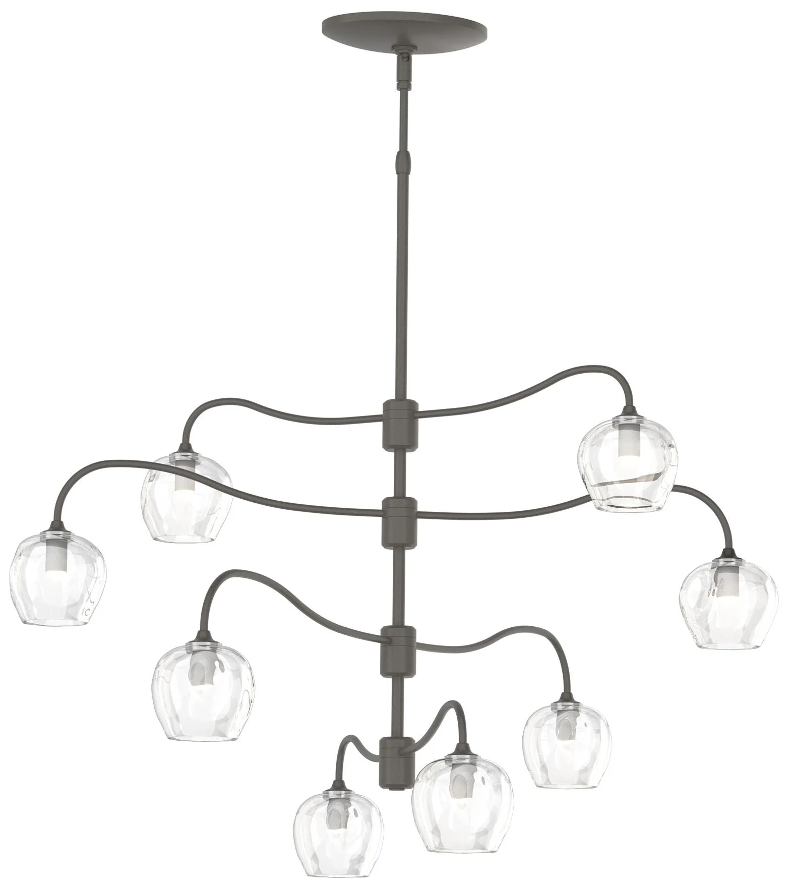 Ume 8-Light Pendant - Dark Smoke - Thumbprint Clear - Image 1