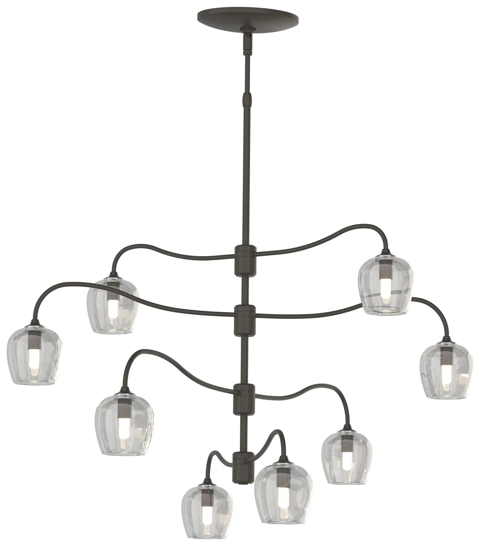 Ume 8-Light Pendant - Dark Smoke - Thumbprint Cool Grey - Image 1